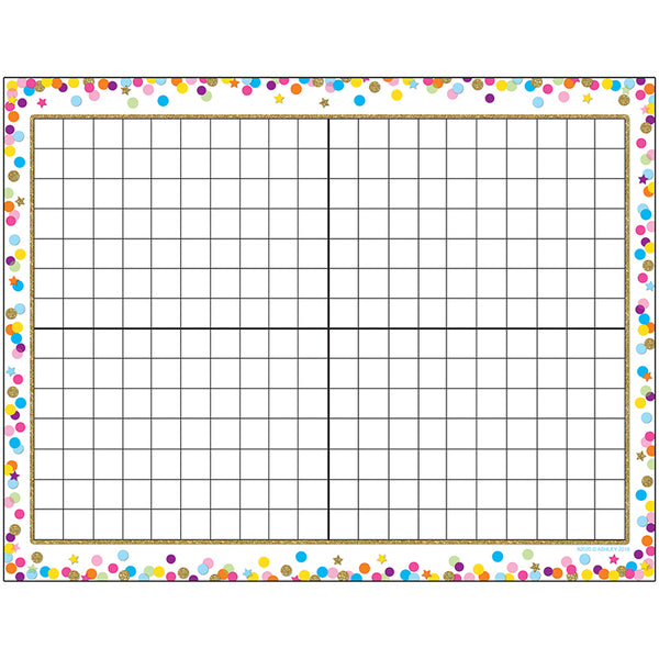 Smart Poly™ Confetti 14x20 Grid Chart, Dry-Erase Surface, 17" x 22"