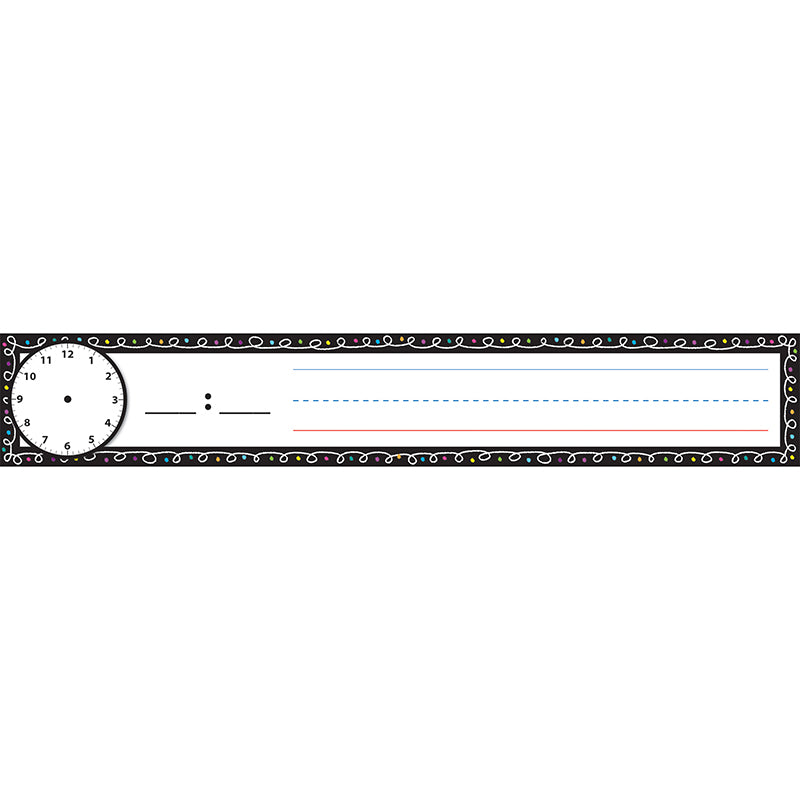 Pocket Chart Inserts, Scheduling/Sentence Strip Cards, 2" x 12", Chalk Loops, Pack of 12