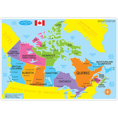 Smart Poly™ Learning Mat, 12" x 17", Double-Sided, Canada Basic Map