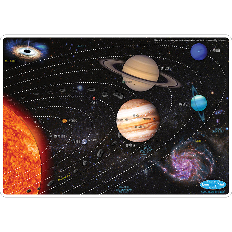 Smart Poly™ Learning Mat, 12" x 17", Double-Sided, Solar System