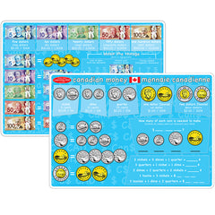 Smart Poly™ Learning Mat, 12" x 17", Double-Sided, Canadian Currency