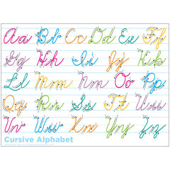 Smart Poly® Single Sided PosterMat Pals® Space Savers, Cursive Handwriting, 13" x 9.5"