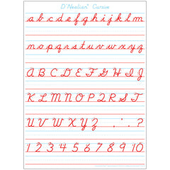 Smart Poly® Single Sided PosterMat Pals® Space Savers, D'Nealian Cursive Handwriting, 13" x 9.5"