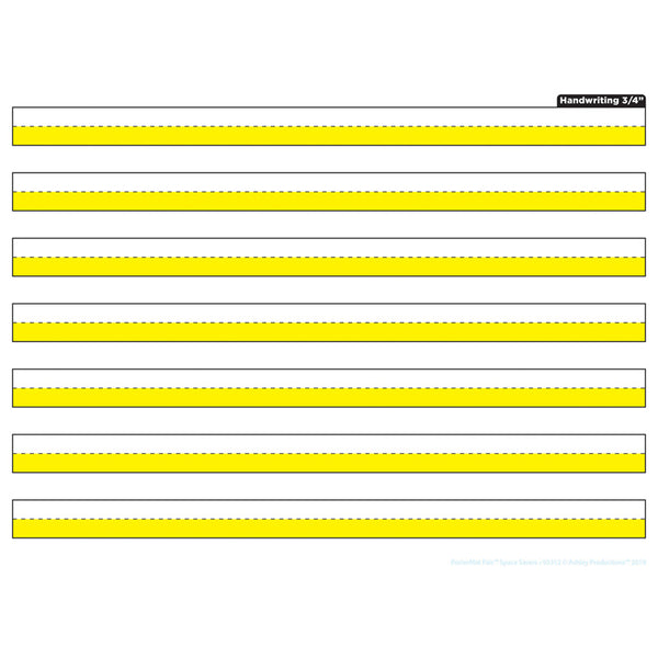 Smart Poly® Single Sided PosterMat Pals® Space Savers, 3/4" Handwriting Highlighted Yellow, 13" x 9.5"