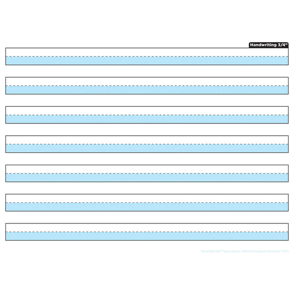 Smart Poly® Single Sided PosterMat Pals® Space Savers, 3/4" Handwriting Highlighted Blue, 13" x 9.5"