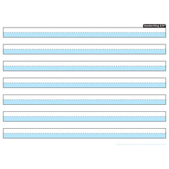 Smart Poly® Single Sided PosterMat Pals® Space Savers, 3/4" Handwriting Highlighted Blue, 13" x 9.5"