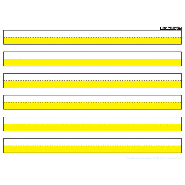 Smart Poly® Single Sided PosterMat Pals® Space Savers, 1" Handwriting Highlighted Yellow, 13" x 9.5"