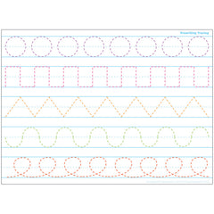 Smart Poly® Single Sided PosterMat Pals® Space Savers, Prewriting Tracing, 13" x 9.5"