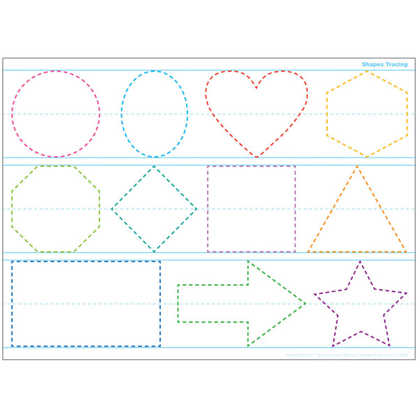 Smart Poly® Single Sided PosterMat Pals® Space Savers, Shapes Tracing, 13" x 9.5"