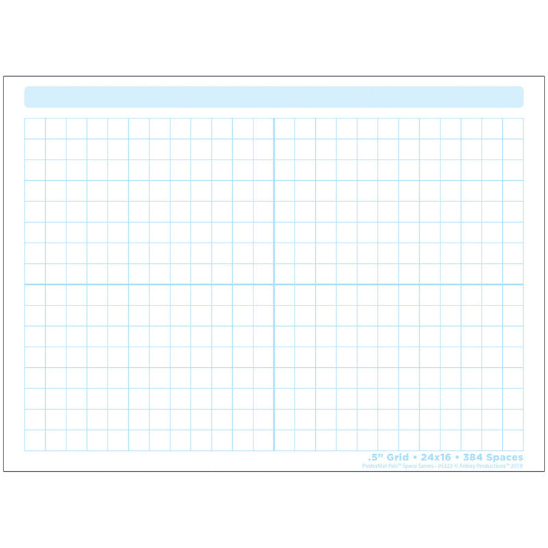 Smart Poly® Single Sided PosterMat Pals® Space Savers, 1/2" Grid Blocks, 468 Blocks, 13" x 9.5"