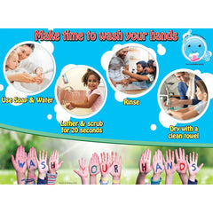 Healthy Bubbles™ PosterMat Pals™ Smart Poly™ Space Savers Make Time to Wash Hands, 13" x 9.5"