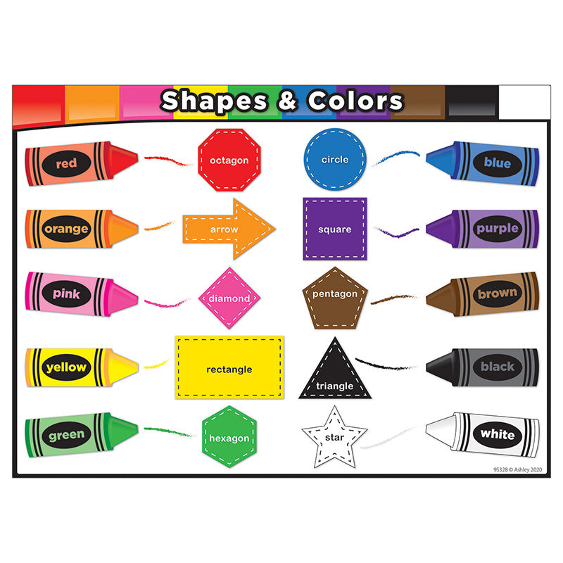 Smart Poly® PosterMat Pals™ Space Savers, 13" x 9-1/2", Shapes in Color