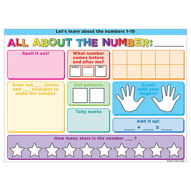 Smart Poly® PosterMat Pals™ Space Savers, 13" x 9-1/2", All About the Number