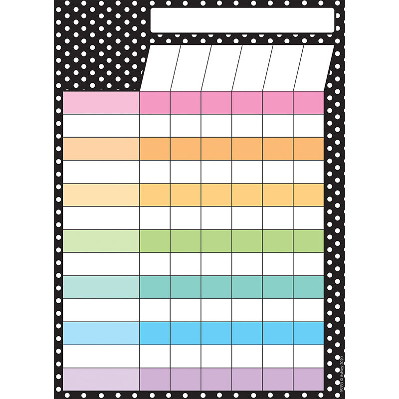 Smart Poly® PosterMat Pals™ Space Savers, 13" x 9-1/2", BW Dots Incentive Chart