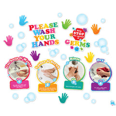 Healthy Bubbles™ Smart Poly™ Mini Bulletin Board Set Washing Your Hands Set, 36 Pieces