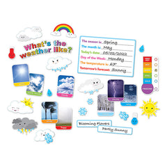 Smart Poly® Mini Bulletin Board Set, Weather, 30 Piece Set