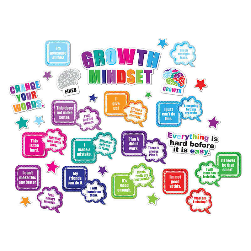 Smart Poly® Mini Bulletin Board Set, Growth Mindset, 41 Piece Set