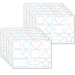 Smart Poly® PosterMat Pals™ Space Savers, 13" x 9-1/2", Shapes Tracing, Pack of 10