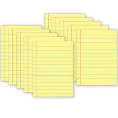 Smart Poly® PosterMat Pals™ Space Savers, 13" x 9-1/2", Yellow Notebook Paper, Pack of 10