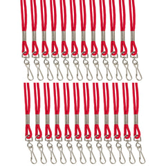 Standard Lanyard Hook Rope Style, Red, Pack of 24