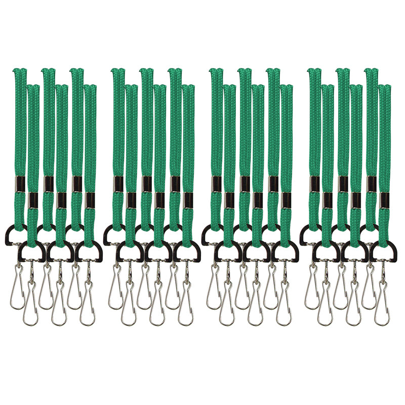 Standard Lanyard Hook Rope Style, Green, Pack of 24