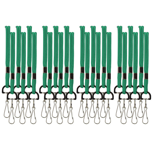 Standard Lanyard Hook Rope Style, Green, Pack of 24