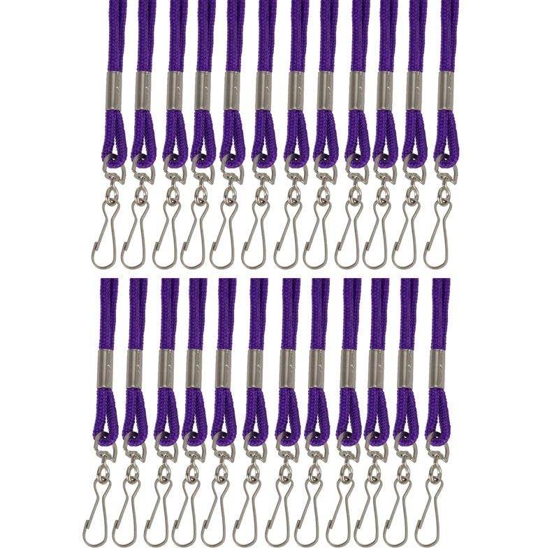 Standard Lanyard Hook Rope Style, Purple, Pack of 24