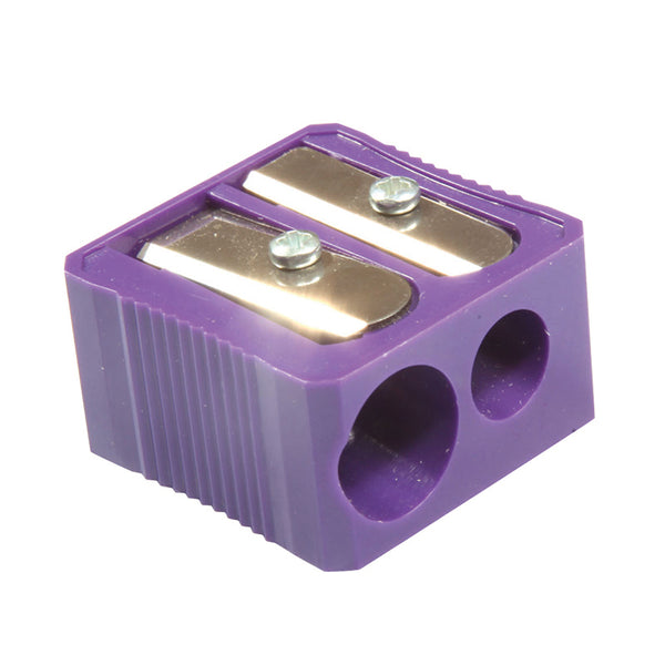 Dual Hole Plastic Pencil Sharpener, Assorted Colors