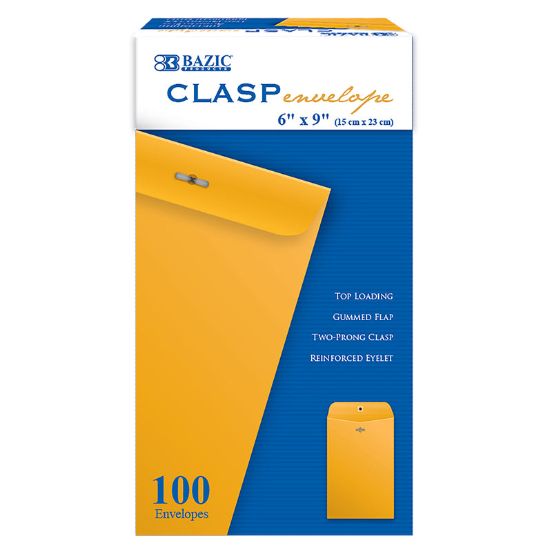 Clasp Envelopes, 6" x 9", Pack of 100