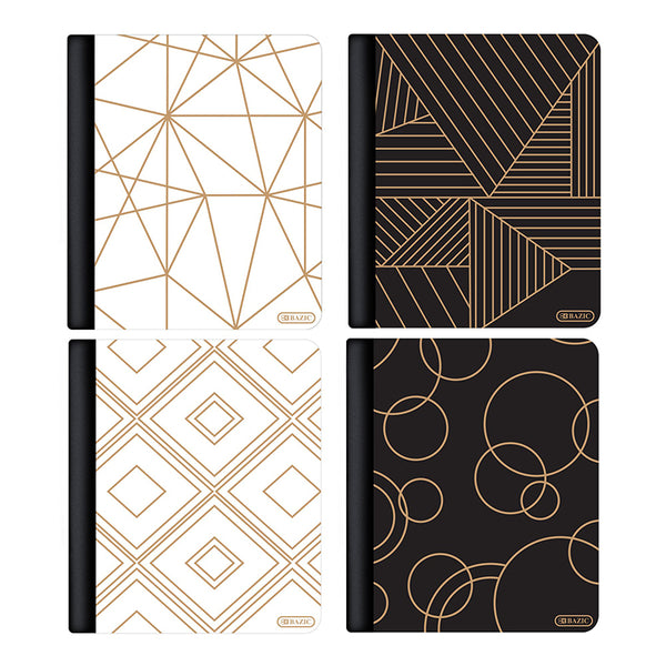 Geometric Composition Book, Assorted Covers, 80 Sheets/160 Pages