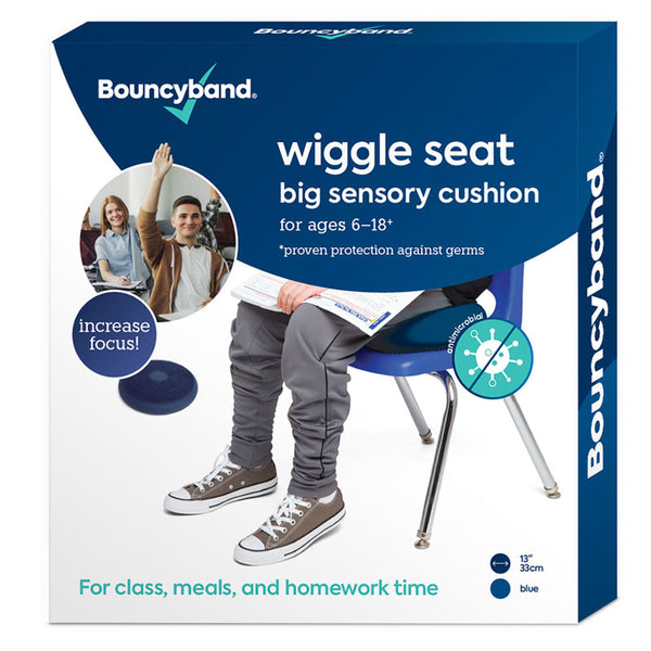 Antimicrobial Big Wiggle Seat Sensory Cushion, Blue 13"/33cm