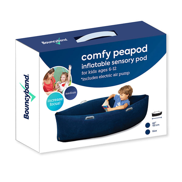 Comfy Hugging Peapod Sensory Pod, 60", Ages 6-12 Up to 3-5'1" Tall, Blue