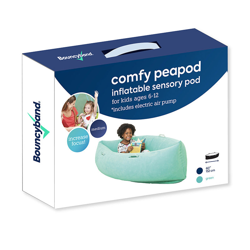 Comfy Hugging Peapod Sensory Pod, 60", Ages 6-12 Up to 3-5'1" Tall, Green