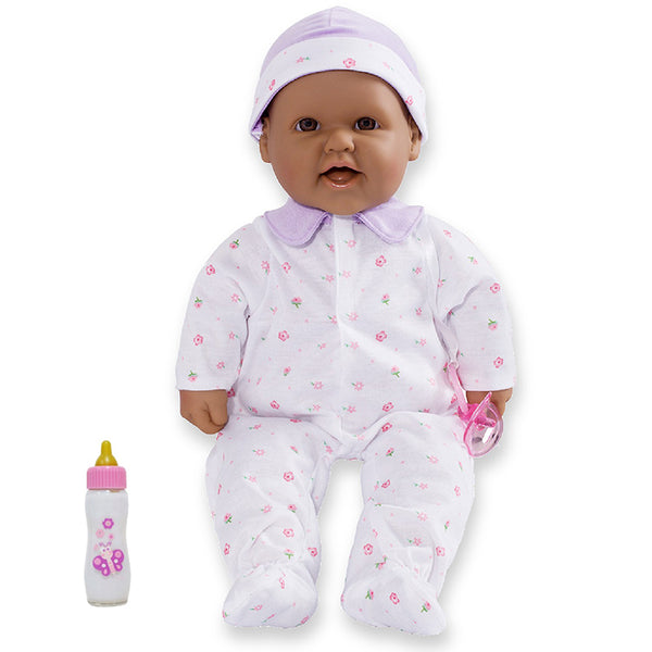 La Baby Soft 16" Baby Doll, Purple with Pacifier, Hispanic