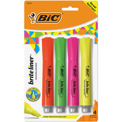 Brite Liner® Grip Tank Highlighter, Chisel Tip, Assorted Colors, Pack of 4