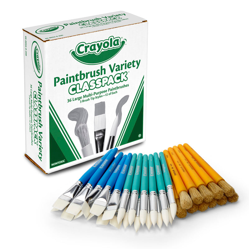 Large Variety Paint Brushes Classpack®, 36 Brushes