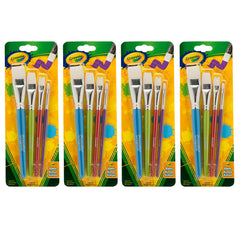 Big Paintbrush Set, Flat, 4 Per Pack, 4 Packs