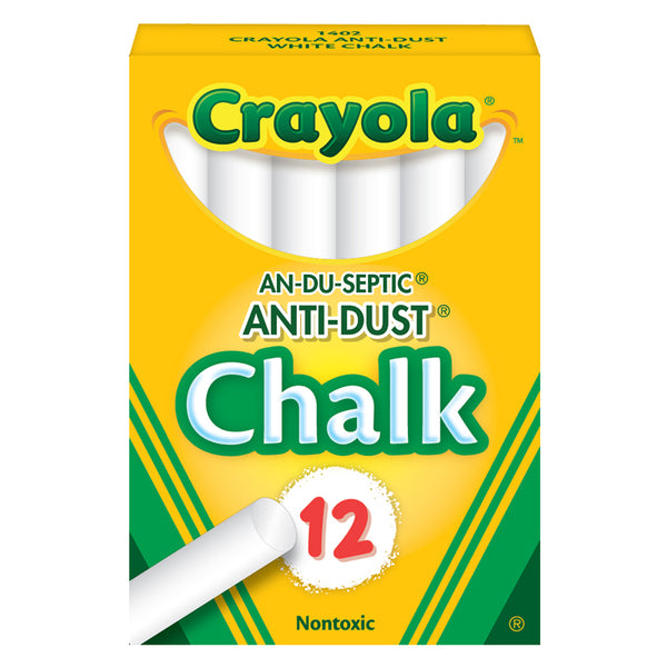 Anti-Dust® Chalkboard Chalk, White, 12 Count