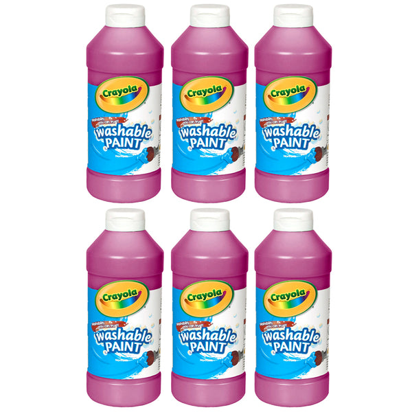 Washable Paint, Magenta, 16 oz. Bottles, Pack of 6