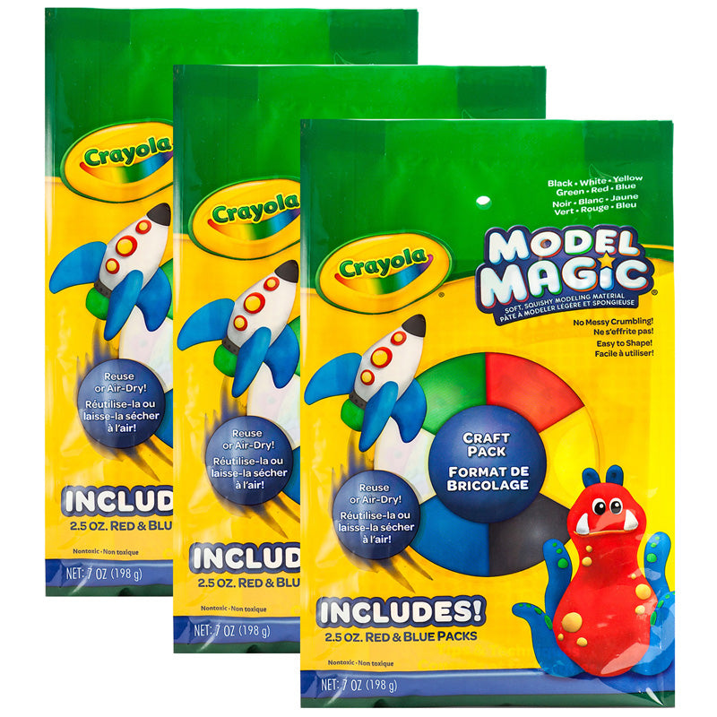 Model Magic Craft Pack, 6 Colors Per Pack, 3 Packs