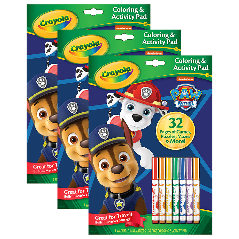 Coloring & Activity Pad with Markers, Paw Patrol, Pack of 3