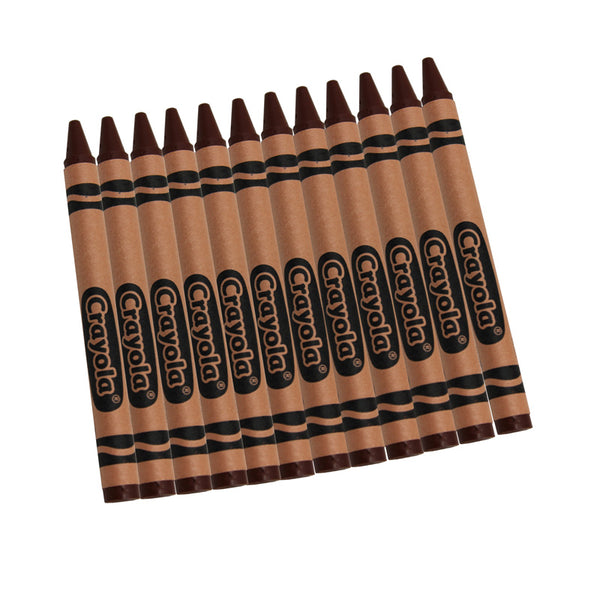 Bulk Crayons, Brown, Regular Size, 12 Count