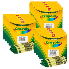 Bulk Crayons, Green, Regular Size, 12 Per Box, 12 Boxes