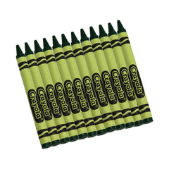 Bulk Crayons, Green, Regular Size, 12 Count