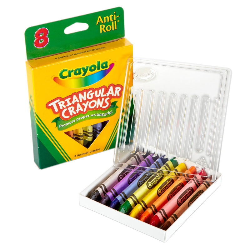 Triangular Anti-Roll Crayons, 8 Colors