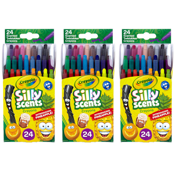 Silly Scents Mini Twistables Scented Crayons, 24 Per Pack, 3 Packs