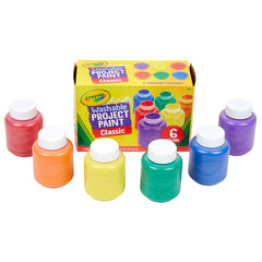 Washable Project Paint, Classic Colors, 2 Ounce Bottles, 6 Count