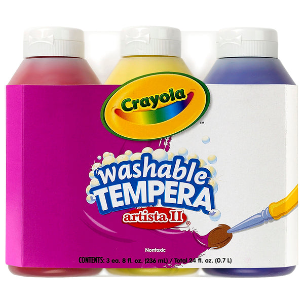 Artista II® Washable Tempera Paint, Primary Colors, 8 oz. Bottles, 3 Count