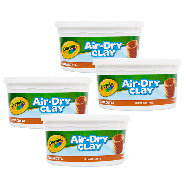 Air-Dry Clay, Terra Cotta, 2.5 lb Tub, Pack of 4