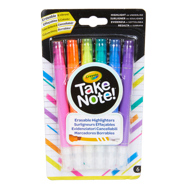 Take Note! Erasable Highlighters, Pack of 6